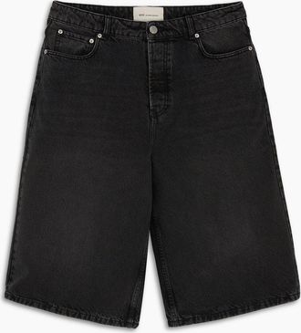 Ami Mens Over Fit Denim Shorts Black - Size: 32/34
