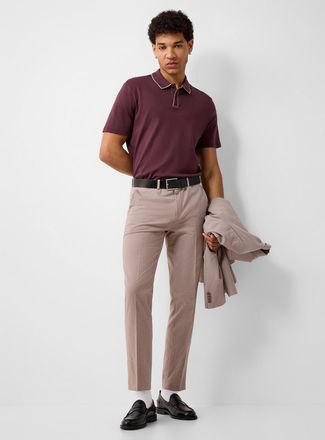 HUGO BOSS Mens Hesten taupe seersucker pant Extra slim fit