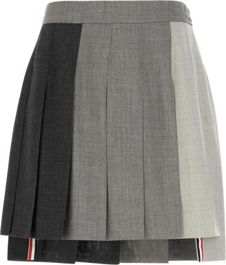 Thom Browne Rokken, Dames, Grijs, L, Wol, Stijlvolle Gonne voor een trendy look