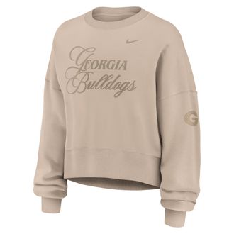 Nike Georgia Neutral Stance Collection Phoenix Nike Womens College Oversized Pullover Hoodie in Brown | 01D705YGBN-K11