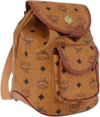 MCM Pre-owned Backpack - Dames - Vintage Rugzakken - Bruin - ONE Size - Leer - Vintage