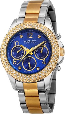 August Steiner Quartz Diamond Crystal Blue Dial Ladies Watch AS8136TTBU