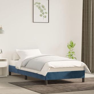vidaXL Estructura De Cama Sin Colch&oacute;n Terciopelo Azul Oscuro 90x190 Cm Vidaxl