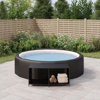 vidaXL Scaffali Portaoggetti 2 pz in Polyrattan Nero - Vidaxl