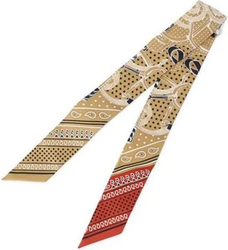 Herm&egrave;s 2010-2025 Eperon dOr Bandana zijden sjaal - Bruin