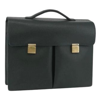Louis Vuitton Pre-owned Handbags, female, Green, Size: ONE SIZE Pre-owned Taiga Leather Business Bag