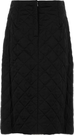 Jil Sander Womens Quilted Viscose Skirt Black