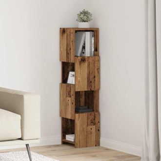 vidaXL vidaXL Mobile angolare Legno vecchio 25,5x25x102cm Legno multistrato