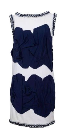 Chanel Navy And White Chain Detail Dress Size 36