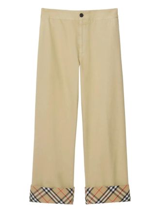 Burberry gabardine-weave trousers - Neutrals