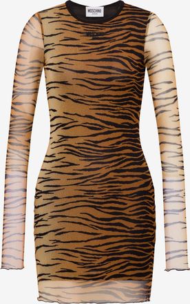 Moschino Abito in tulle stampato - Marrone