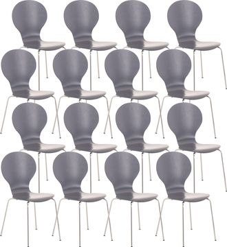 Clp Clp - Set De 16 Sillas De Visita Diego Apilable Gris