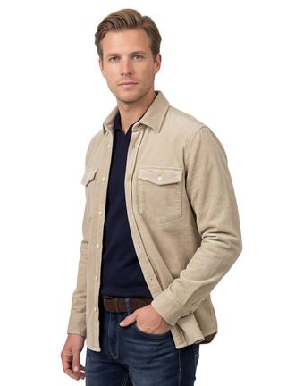 N-Z-A- NEW ZEALAND AUCKLAND Overshirt NZA beige regular fit corduroy