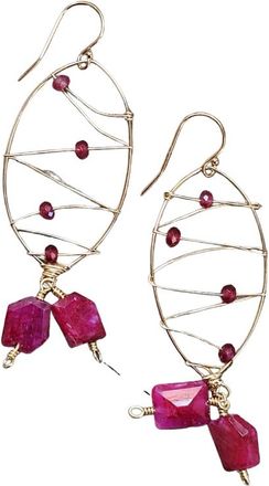 A Blonde and Her Bag Malibu Earring in Ruby