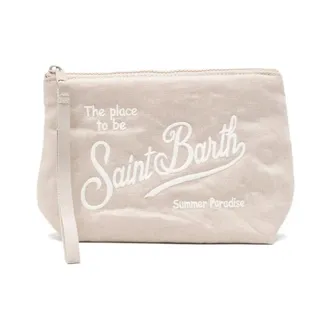 MC2 Saint Barth Clutches, female, Beige, Size: ONE SIZE Aline Soft Linen Pochette