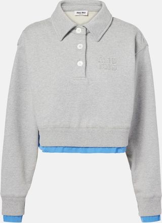 Miu Miu Polo cropped in cotone