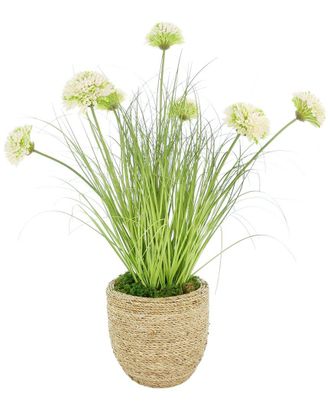 Creative Displays Inc. Handmade Faux Dahlias & Grass In Strawgrass Pot