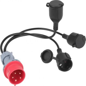 OEM Adaptador Cee - Distribuidor De Corriente Fuerte 400 V 16 A 5 Polos A 3x Tomas Schuko 230 V - 1 Unidad
