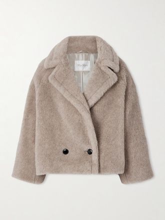 Max Mara Cappotto Doppiopetto In Misto Alpaca, Cashmere E Seta Cambusa - Neutri