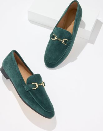 Talbots Katelyn Bit Suede Loafers - Hunter - 10 1/2 M Talbots