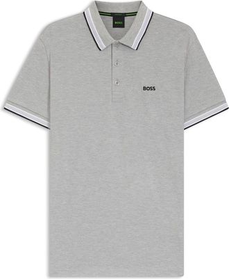 HUGO BOSS Mens Hbg Paddy Euro Polo Shirt in Silver - Size Small