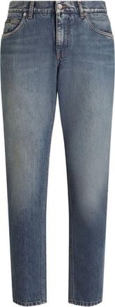 Dolce & Gabbana Regular Katoenen Jeans - Heren - Slim Fit Jeans - Blauw - 2XL - Katoen - Jeans