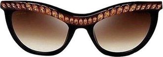 Prada Black Limited Edition Crystal Embellished Sunglasses Size M
