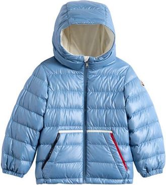 Moncler Kids Icarus Hooded Down Puffer Jacket in Blue at Nordstrom, Size 18-24M