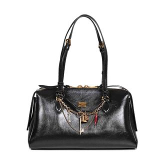 Dolce & Gabbana Shoulder Bags, female, Black, ONE SIZE, Mini Charm-detail Tote Bag