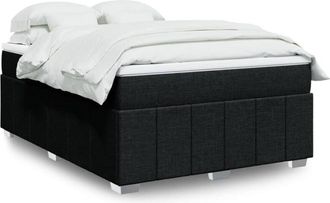vidaXL Cama Box Spring Con Colch&oacute;n Tela Negro 160x200 Cm Vidaxl