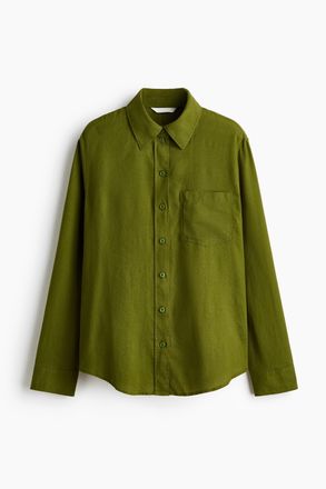 H&M Bluse aus Leinenmix - Green