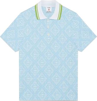 Casablanca JACQUARD POLO SHIRT Size: XL, colour: BLUE