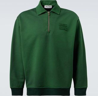 Miu Miu Felpa in jersey di cotone con logo