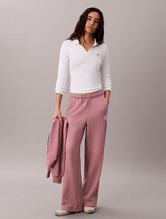 Calvin Klein Pantalones De Ch&aacute;ndal De Felpa Con Logo Tejido