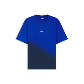 HUGO BOSS Dip-dyed logo T-shirt in cotton jersey