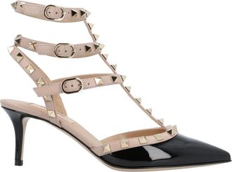 Valentino Schoenen, Dames, Zwart, 37 EU, Leer, Rockstud Slingback Pump