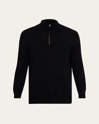 Ermenegildo Zegna Mens Cashmere Knit Quarter-Zip Sweater