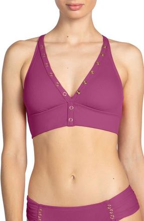 Robin Piccone Amy D-Cup Bikini Top in Lotus at Nordstrom, Size Large
