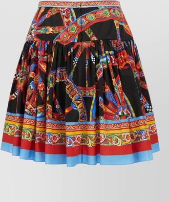 Dolce & Gabbana printed high-rise cotton mini skirt