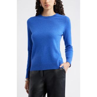 Nordstrom Cashmere Crewneck Sweater in Blue Glory at Nordstrom Rack, Size X-Small