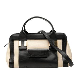 Chlo&eacute; Pre-owned Alice Satchel - Dames - Pre-owned - Beige - Maat: ONE Size Zijde