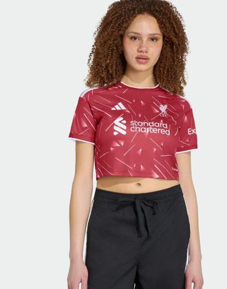adidas Liverpool FC 26/27 Home - Maglia crop top color granata attivo-Rosso