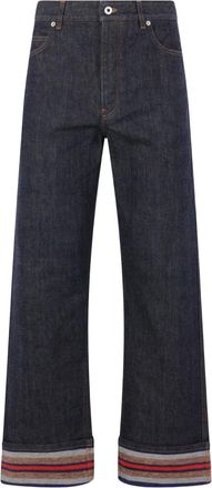 Loewe Jeans con orlo a righe - Blu