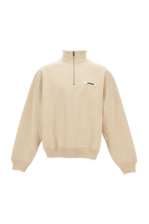 Jacquemus High Neck GROS GRAIN Sweatshirt with Metal Zip and Logo