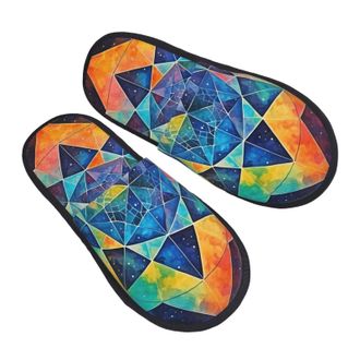 Generic House Slipper Abstract Ancient Geometric Star Galaxy Soft Hotel Slippers Lightweight Breathable Womens Slippers Bedroom Hotels M