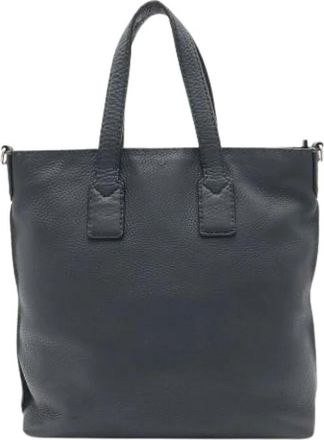 Fendi Pre-owned Selleria Tote Bag - Dames - Vintage Shopper - Blauw - ONE Size - Leer - Vintage