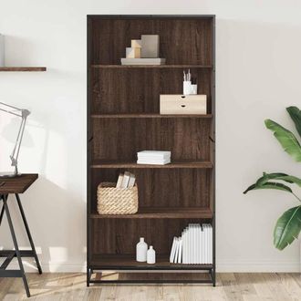 Berkfield Home Modern Bookcase Brown Oak 80.5x35x170.5 cm Engineered Wood