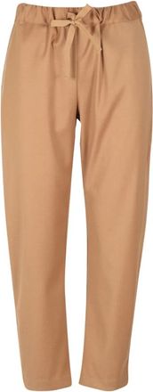 Semicouture Rechte broek - Dames - Straight fit broeken - Bruin - M - Wol - Broeken