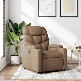 vidaXL Sill&oacute;n Reclinable De Tela Marr&oacute;n Vidaxl