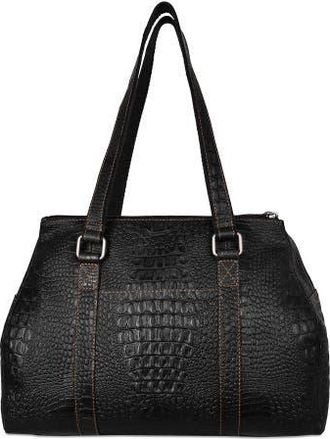 Jack Georges Hornback Croco Satchel Handbag in Black at Nordstrom